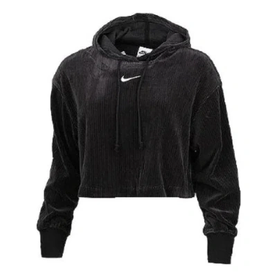 Nike (wmns)  Sportswear Velour Cropped Pullover Hoodie 'black'