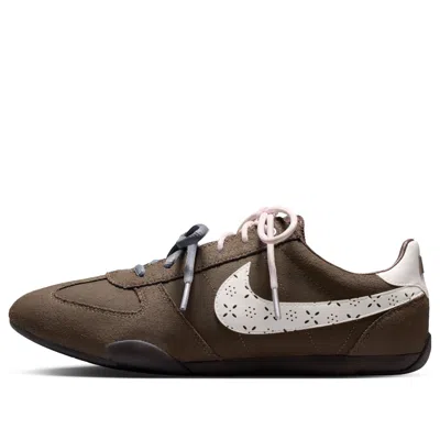 Nike Perforated-logo Suede Sneakers In Brown