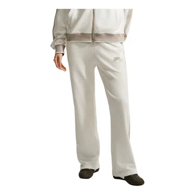 Nike (wmns)  Studio Fleece Lightweight French Terry Mid-rise Track Pants 'sail Cream Ii' In Gray
