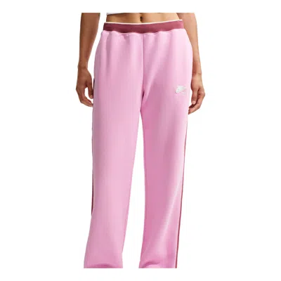 Nike (wmns)  Studio Fleece Medium Weight  Run Club Track Pants 'pink Rise Pink Smoke Sail' In Purple