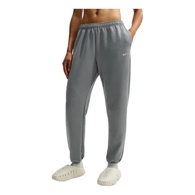 Nike (wmns)  Studio Fleece Sport Dri-fit Mid-rise Pants 'smoke Grey Heather White' In Gray