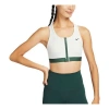 Nike (wmns)  Swoosh Medium-support Padded Zip-front Sports Bra 'white Green'