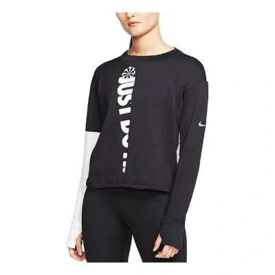 Nike (wmns)  Therma Icon Clash Athleisure Casual Sports Round Neck Long Sleeves Knit Black Hoodie