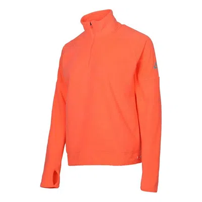 Nike (wmns)  Training Sports Cardigan Fleece Lined Stand Collar Hoodie Jacket Orange In Red