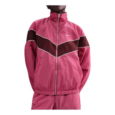 Nike (wmns)  Windrunner Loose Uv Woven Full-zip Jacket 'sweet Beat Sail Burgundy Crush' In Pink