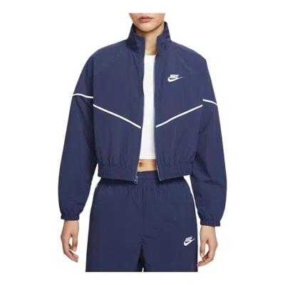Nike (wmns)  Windrunner Oversized Woven Jacket 'midnight Navy Sail' In Blue