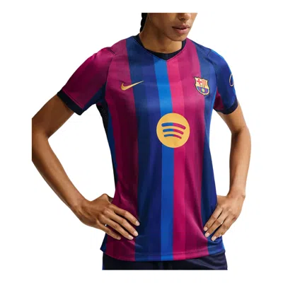 Nike (wmns)  X F.c. Barcelona 2026/27 Stadium Home Dri-fit Replica T-shirt 'deep Garnet Blue Void Min In Multi