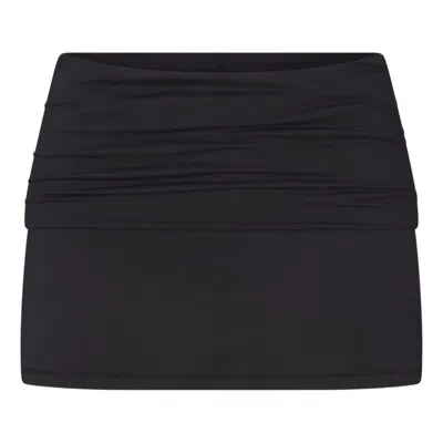 Nike (wmns)  X Skims Airy Fold-over Waistband Skort 'obsidan' In Black