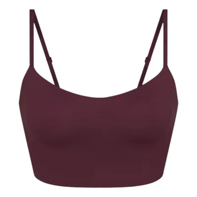 Nike (wmns)  X Skims Matte Cami Longline Bra 'currant' In Brown