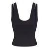 Nike (wmns)  X Skims Matte Double-strap Scoop Tank Top 'obsidian' In Black