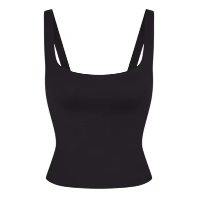 Nike (wmns)  X Skims Matte Square-neck Tank 'obsidian' In Black