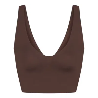 Nike (wmns)  X Skims Matte V-neck Bra 'dark Sepia' In Brown