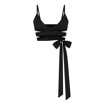 Nike (wmns)  X Skims Matte Wrap Front Bra 'obsidian' In Black