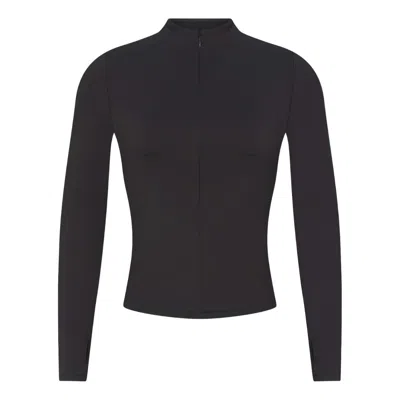 Nike (wmns)  X Skims Matte Zip Front Top 'obsidian' In Black