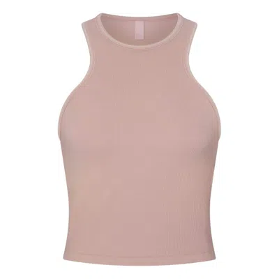 Nike (wmns)  X Skims Ribbed Seamless Racer Front Tank 'himalayan' In Pink