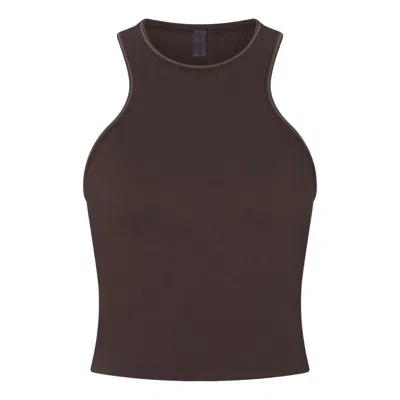 Nike (wmns)  X Skims Ribbed Seamless Racer Front Tank 'phoenix' In Brown