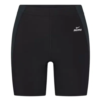 Nike (wmns)  X Skims Shine High-waisted 5"" Biker Shorts 'obsidian Dark Teal' In Black
