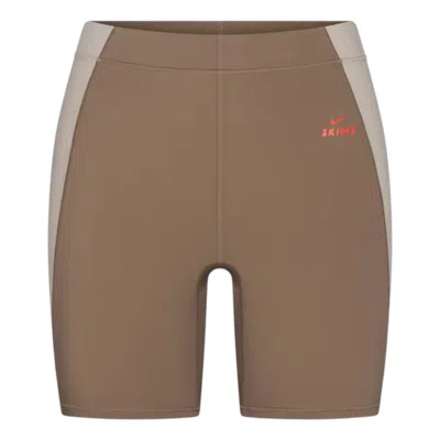 Nike (wmns)  X Skims Shine High-waisted 5"" Biker Shorts 'truffle Stone' In Brown