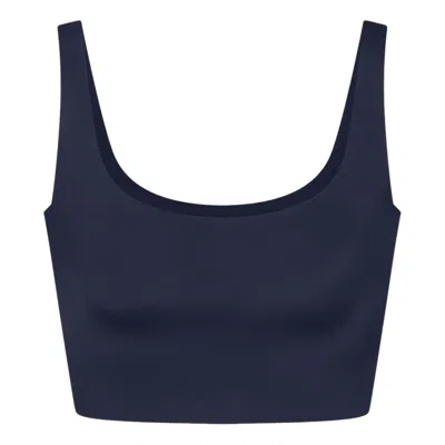 Nike (wmns)  X Skims Shine Scoop-neck Bra Top 'navy' In Blue
