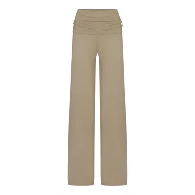 Nike (wmns)  X Skims Stretch Knit Foldover Wide Leg Pant 'dune' In Multi