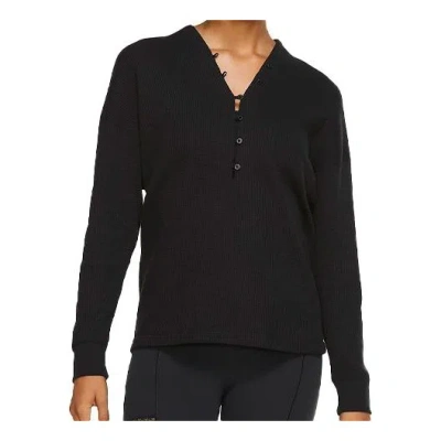 Nike (wmns)  Yoga Waffle V Neck Cozy Casual Pullover Wool Sweater Black