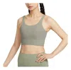 Nike (wmns)  Zenvy Rib Light-support Padded Longline Sports Bra Asia Sizing 'light Army' In Green
