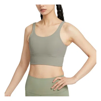 Nike (wmns)  Zenvy Rib Light-support Padded Longline Sports Bra Asia Sizing 'light Army' In Green