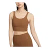 Nike (wmns)  Zenvy Rib Light-support Padded Longline Sports Bra Asia Sizing 'light British Tan' In Brown