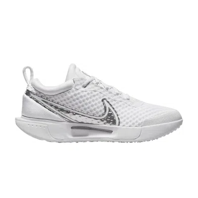 Pre-owned Nike Wmns Court Zoom Pro 'white Metallic Silver'