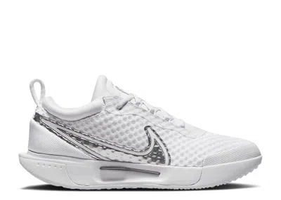 Nike Wmns Court Zoom Pro 'white Metallic Silver' In Multi