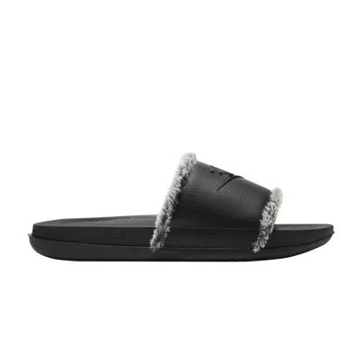 Pre-owned Nike Wmns Offcourt Leather Slide 'black Fur'