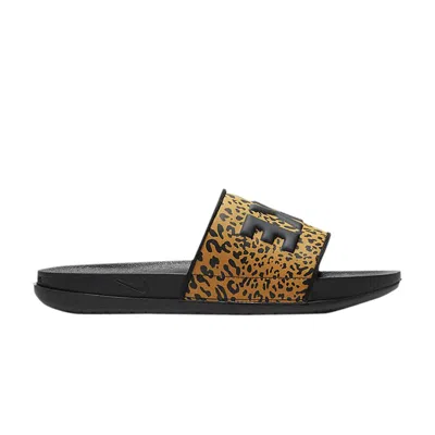 Pre-owned Nike Wmns Offcourt Printed Slide 'cheetah Print' | Black | Women's Size 6