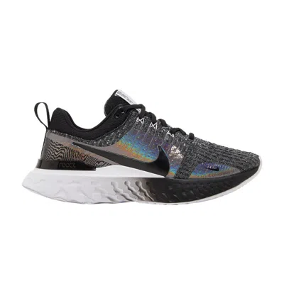 Pre-owned Nike Wmns React Infinity Run Flyknit 3 Premium 'black Zebra Iridescent'