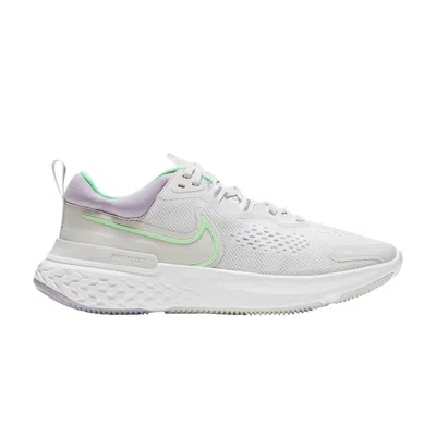 Pre-owned Nike Wmns React Miler 2 'platinum Tint Green Glow' In Grey
