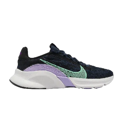 Pre-owned Nike Wmns Superrep Go 3 Flyknit Next Nature 'armoury Navy Green Glow' In Black