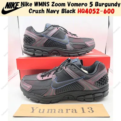 Pre-owned Nike Wmns Zoom Vomero 5 Burgundy Crush Navy Black Hq4052-600 Women's Size