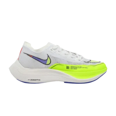 Pre-owned Nike Wmns Zoomx Vaporfly Next% 2 'white Volt Racer Blue' Cu4123-103 In White/black/volt/racer Blue/bright Crimson