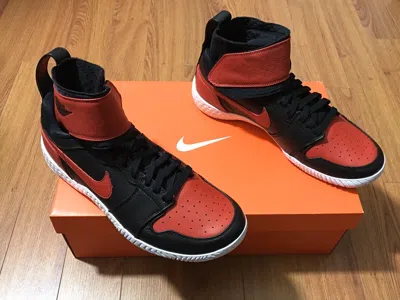 Pre-owned Nike Wms Flare Lg Qs Aj1 Jordan Serena Williams 878458-023 Sz 10.5, 11.5 In Black, Varsity Red
