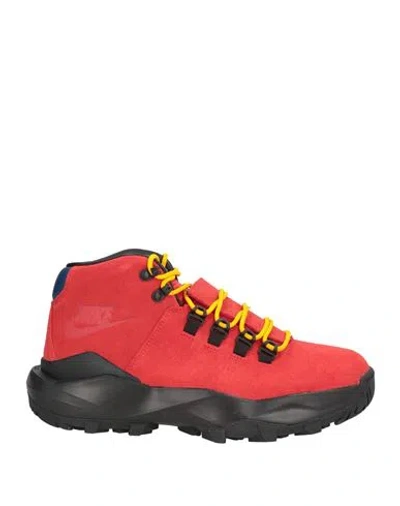Nike Woman Ankle Boots Red Size 7 Leather