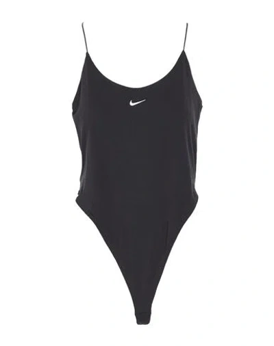 Nike Woman Bodysuit Black Size L Modal, Cotton, Elastane