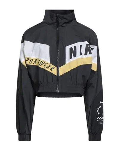 Nike Woman Jacket Charcoal Size S Polyester In Multi