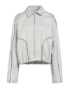 Nike Woman Jacket Light Grey Size M Cotton In Gray
