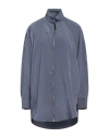 Nike Woman Jacket Slate Blue Size L Polyester In Blue