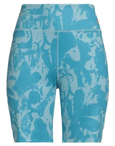 Nike Woman Leggings Azure Size L Polyester, Elastane In Blue