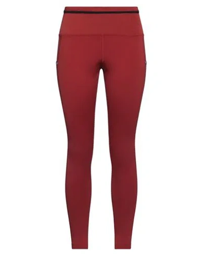 Nike Woman Leggings Brick Red Size M Polyester, Elastane