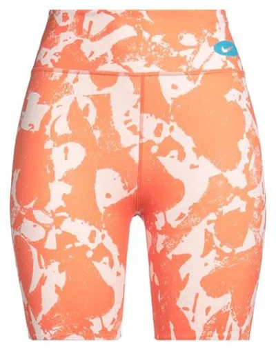 Nike Woman Leggings Orange Size L Polyester, Elastane
