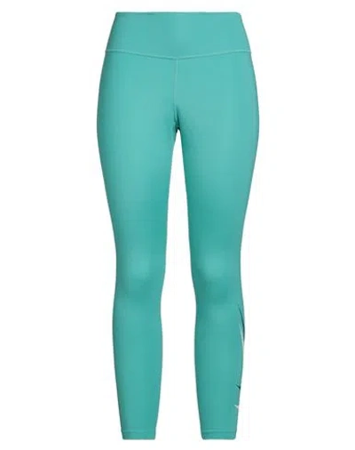 Nike Woman Leggings Turquoise Size M Polyester, Elastane In Blue