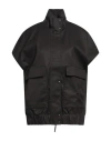 Nike Woman Overcoat Black Size L Cotton In Black