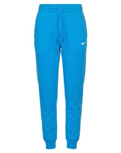 Nike Woman Pants Azure Size Xl Cotton, Polyester In Blue