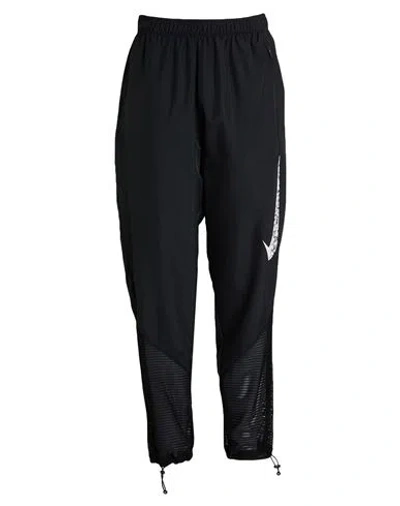 Nike Woman Pants Black Size Xl Polyester, Elastane